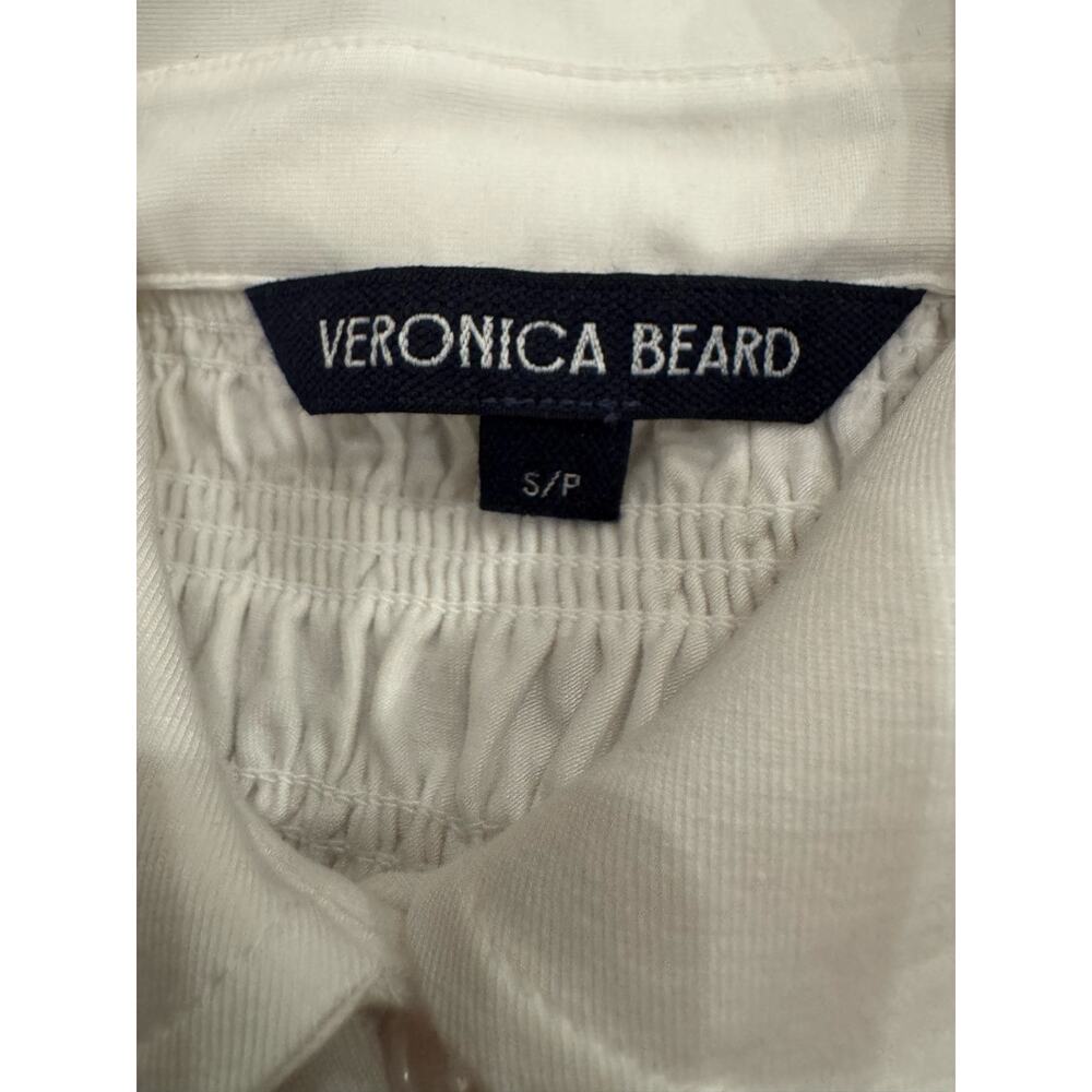 Chic Veronica Beard Ellisandra Smocked Jersey Button-Down Top - Picture 6 of 6